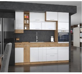 Alsó konyhaszekrény D60 3S BB Velaga (fényes fehér + lancelot tölgy). 1015502