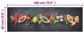mosható fűszermintás bársony konyhaszőnyeg 60x180 cm