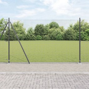 Hegesztett Drótkerítés 7 Flangálható Postával Szürke 1,4 x 10 m Acél