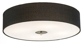 Rusztikus mennyezeti lámpa fekete 50 cm - Drum Jute