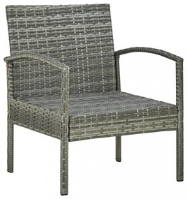 szürke polyrattan kerti szék párnával
