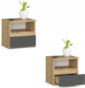 Éjjeliszekrény CL1 antracit-grafit dohányzóasztal 40cm Akd