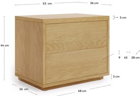 Natúr színű éjjeliszekrény Abilen – Kave Home