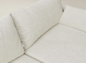 Krémszínű zsenília kinyitható-tárolóhelyes sarokkanapé (bal oldali-heverő résszel) Leon – Maison de Rêve