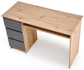 Cino íróasztal kézműves tölgy/grafit