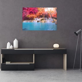 Türkiz lagúna, Laosz, Tat Kuang Si képe (90x60 cm)