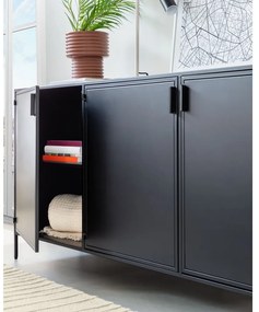 Fekete acél komód 160x72x35 cm Shantay – Kave Home