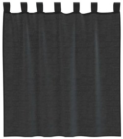 2 db fekete fátyolfüggönyök fülecske tetejével 140x260 cm