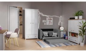 Kárpitozott, kihúzható kétszemélyes karfás kanapé LAYLA szürke