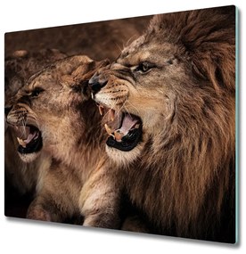 Üveg vágódeszka ordító oroszlánok 60x52 cm