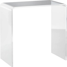 HOMCOM U-Alakú Akril Kávasztal, Modern Asztal Simább Élekkel és Lekerekített Sarkakkal, 53.5x30.5x53.5 cm, Átlátszó | Aosom