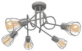 Felületre szerelhető csillár OXFORD 5xE27/15W/230V szürke