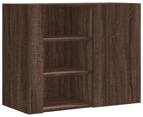 barna tölgy színű szerelt fa fali szekrény 75 x 35 x 60 cm