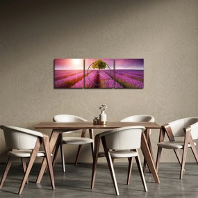 Levendula mező képe (órával) (90x30 cm)