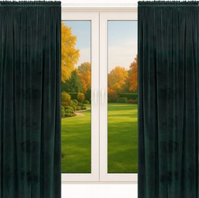 Velúr Függöny Szalagon Békáknak 140x160 Üvegzöld 2 Db Velúr