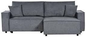 Bal oldali sötétszürke kárpitozott kanapéágy KARILA Beliani