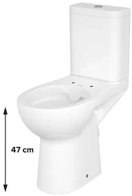 Kombinált wc Cersanit Etiuda fehér fényes felülettel hátsó kifolyással K11-0221
