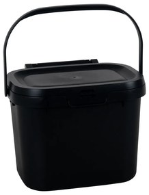 Fekete többfunkciós műanyag vödör fedéllel, 24,5 x 18,5 x 19 cm - Addis