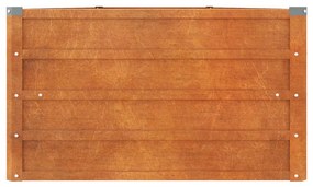 rozsda színű corten acél kerti magaságyás 400 x 80 x 45 cm