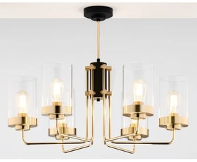 Jupiter 2089 - RAMIREZ rúddal szerelt csillár 6xE27/15W/230V arany/fekete