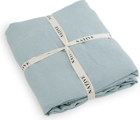 Világoskék egyszemélyes len ágyneműhuzat 135x200 cm Aqua – Native Natural