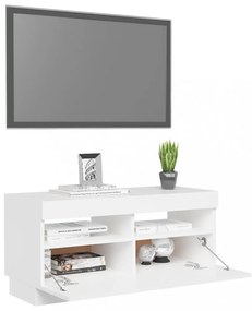 fehér TV-szekrény LED-lámpákkal 80 x 35 x 40 cm