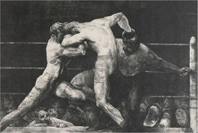 Divatos 3D Fali Flizelin Tapéta Bokszoló Párbaj 104x70 Ragasztóval