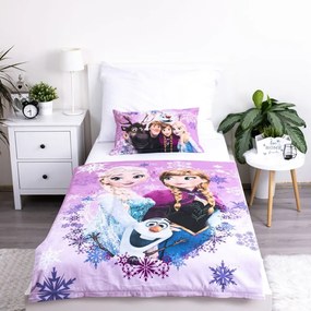 Pamut gyerek ágyneműhuzat babaágyhoz 100x135 cm Frozen "Purple" – Jerry Fabrics