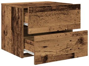 Éjjeli Asztal LED Fali Ráadás Régi Fa 50x39x41 cm
