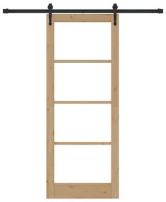 Egyszerű Csúszó Ajtó Barna 83 x 211 cm Fa és fém