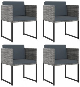 9 részes szürke polyrattan kerti étkezőszett párnákkal