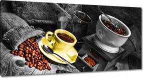 Vászonkép 115x55 Sárga kávéscsésze