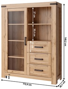 MORATIZ 1W3S komód, wotan tölgy