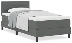 Box Spring ágy matraccal sötétszürke 90x190 cm szövet
