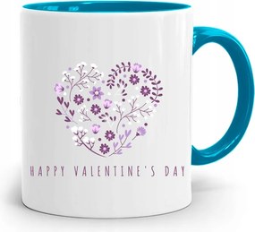 Kék Bögre Valentin Napra Happy Valentine's Day fényképes nyomtatással