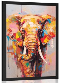 Plakát stílusos elefánt festményutánzat