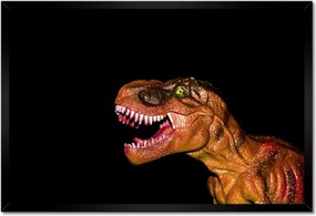 60x40-es keretes poszter Tyrannosaurus fekete alapon