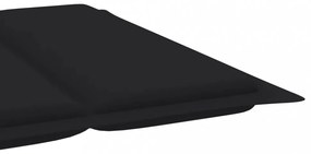 fekete oxford szövet napozóágy párna 186 x 58 x 3 cm