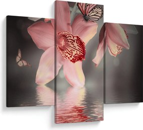 Kép - Virágok és pillangó (90x60 cm)