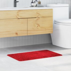 Fürdőszoba szőnyeg Négyszögletes Piros 50x80 cm Poliészter Csúszásgátló