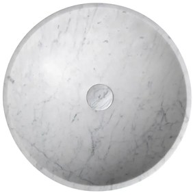 Sapho - BLOK ráépíthető mosdó Ø 42 cm kő/Carrara/matt fehér