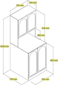 Lyon fürdőszobaszekrény, krém, 70 cm – TR845HCT4402