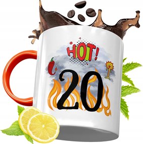 Narancssárga Szülinapi Bögre 20 20STE Ajándék fényképes nyomtatással