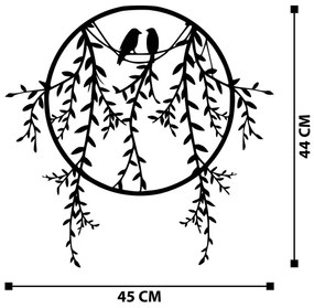 Fali dekoráció 45x44 cm, fém ágakból