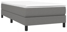 sötétszürke szövet rugós ágykeret 90x200 cm