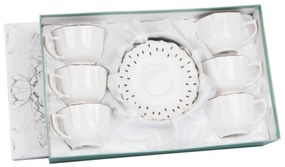 Porcelán 6 személyes csésze szett díszdobozban Karin