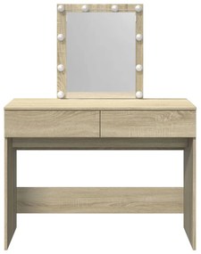 sonoma tölgy színű fésülködőasztal LED-del 100 x 40 x 130 cm