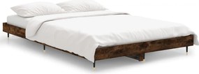 vidaXL füstös tölgy színű szerelt fa ágykeret matrac nélkül 120x190 cm