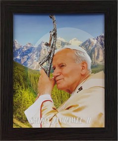 Vászonkép 30x25 Szent II. János Pál Pápa Wenge Keret