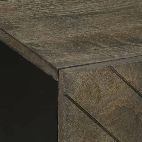 fekete tömör mangófa TV-szekrény 105 x 33 x 46 cm